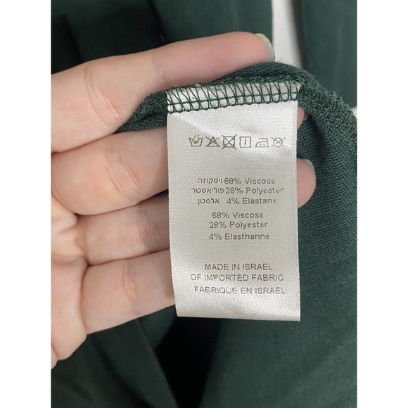 Two Ronen Chen Emerald Green Long Sleeve Stretch Draped Dress Size 4 - Picture 4 of 5